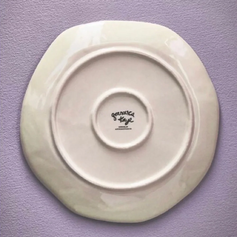 Anthropologie Francesca Kaye Handpainted Glazed Plate New In Box - Picture 4 of 10